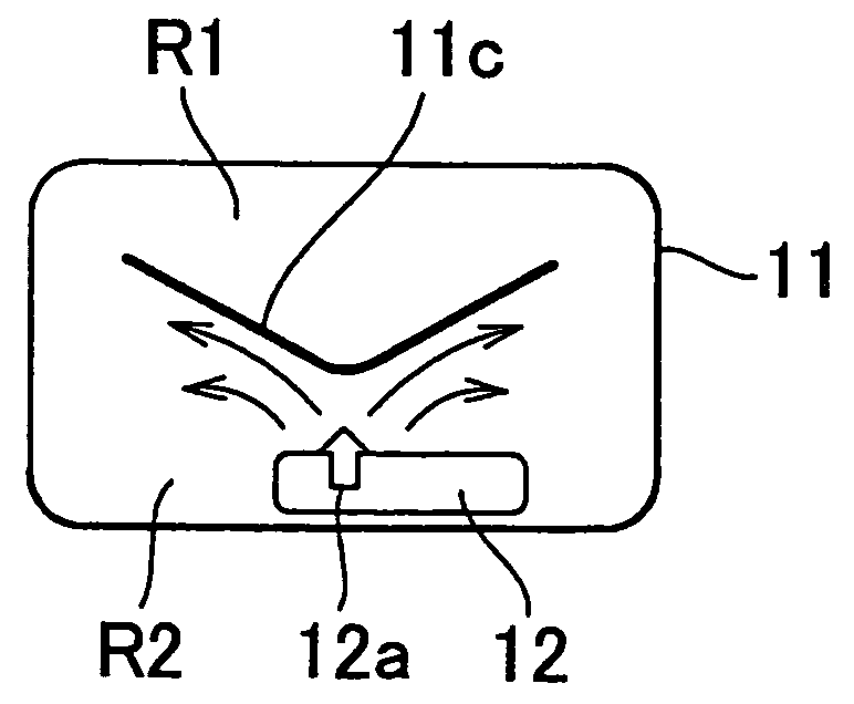 Occupant knee protection system for vehicle and inflating and deploying method