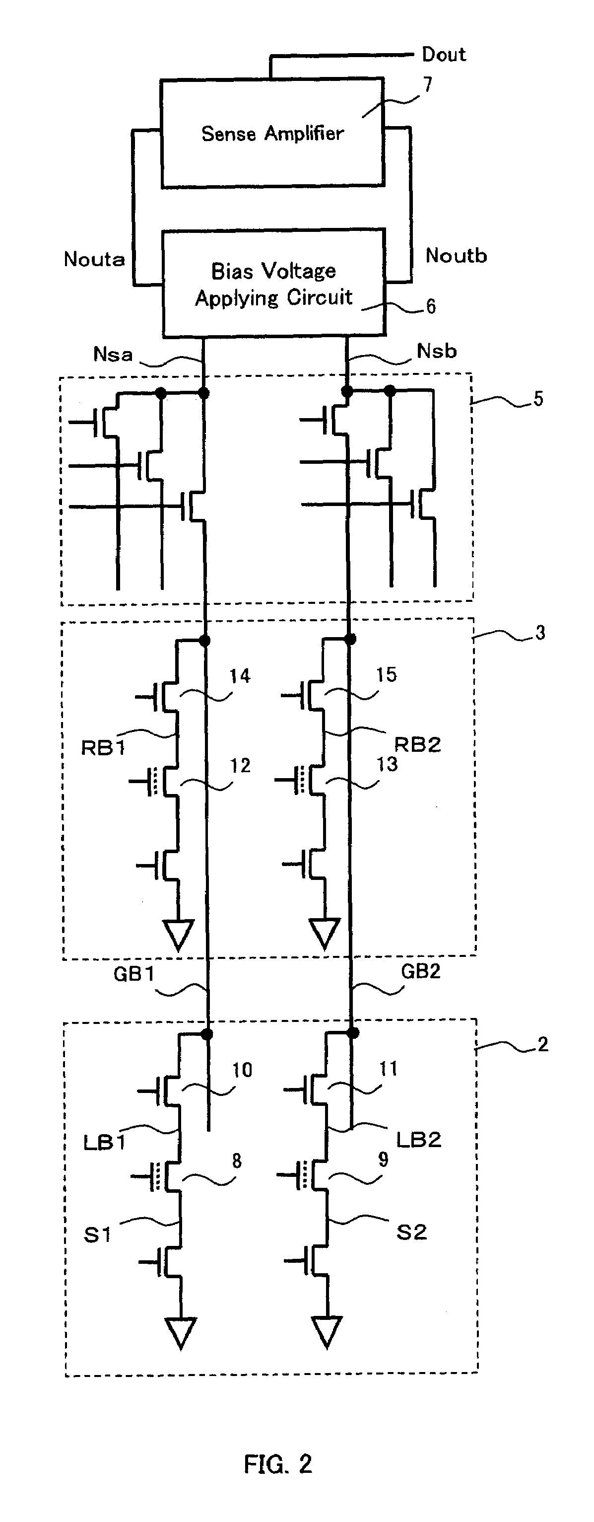 Bias voltage applying circuit and semiconductor memory device