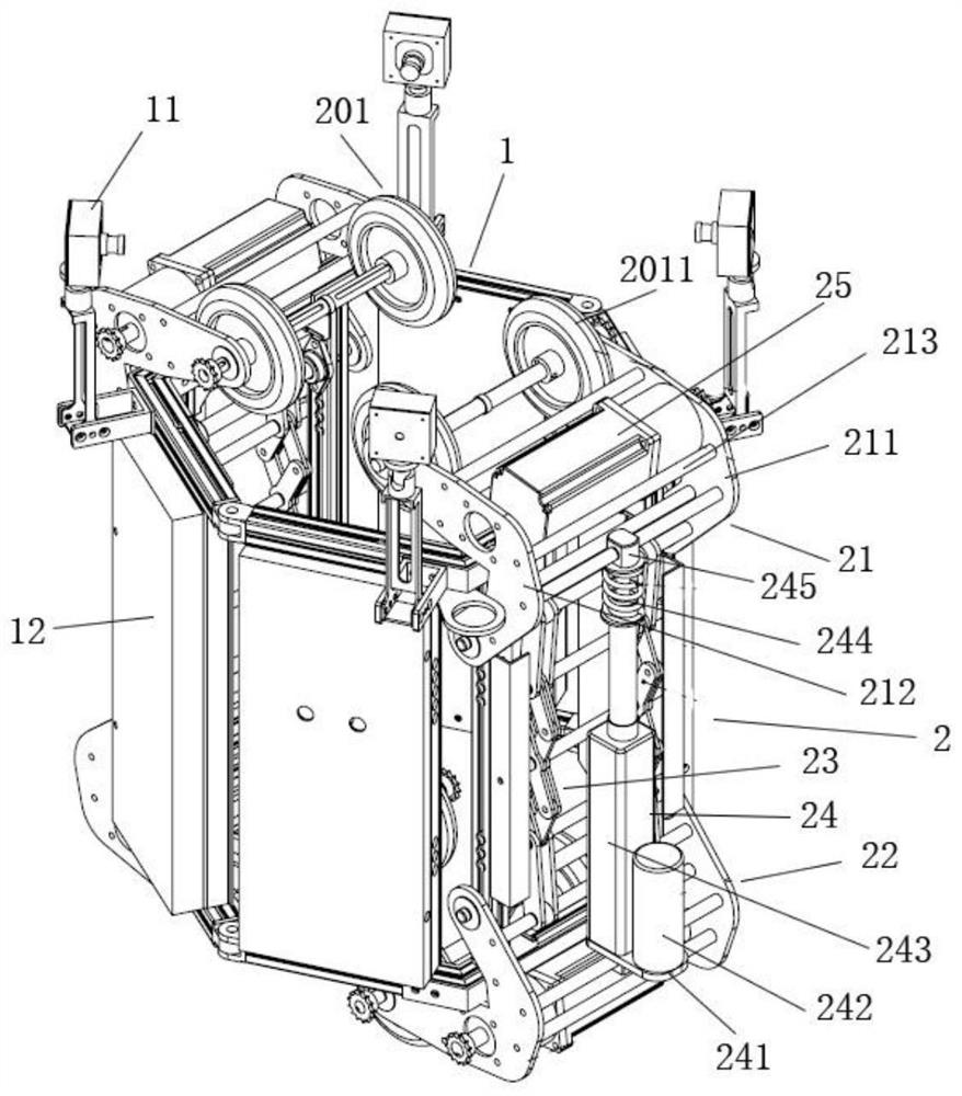 Balance clamping shock-proof device for stay cable detection robot