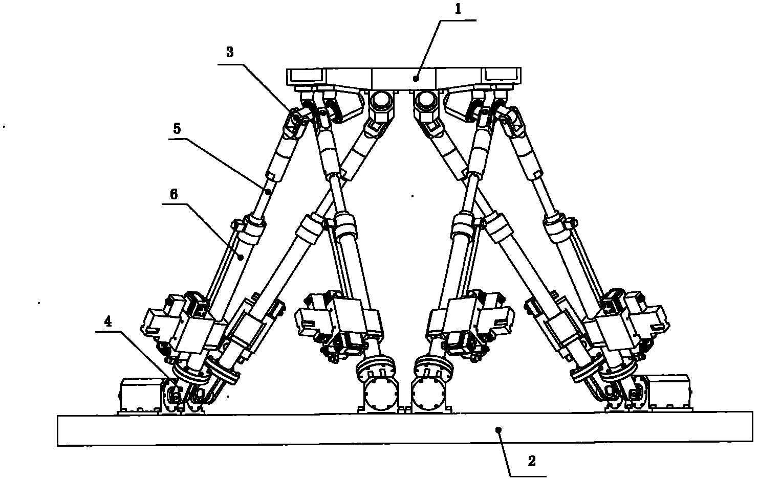 Design method for resolving modal space controller of hydraulic drive six-degree-of-freedom parallel mechanism