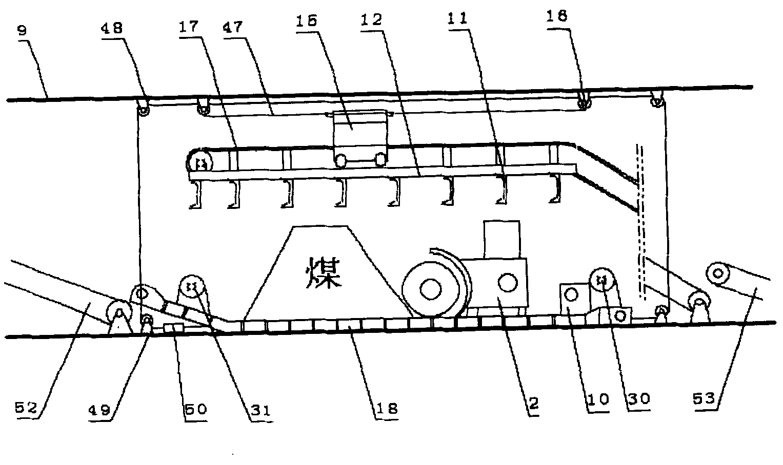 Spiral coal-loader type underground coal storage device