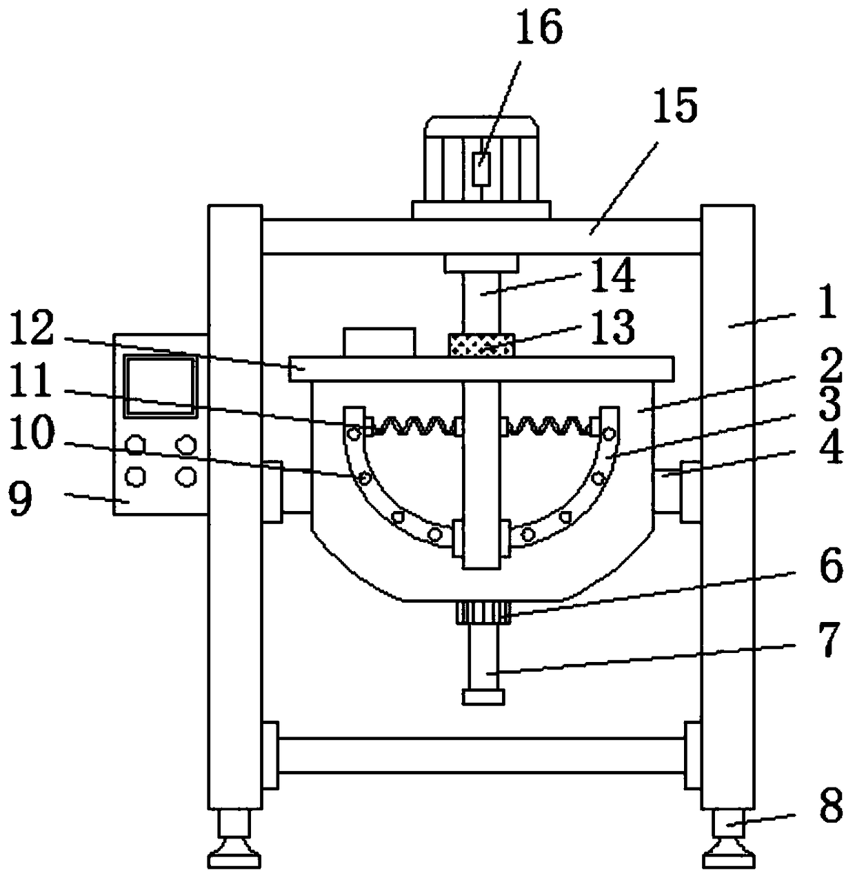 Groove-shaped stirring mixing machine for pharmacy