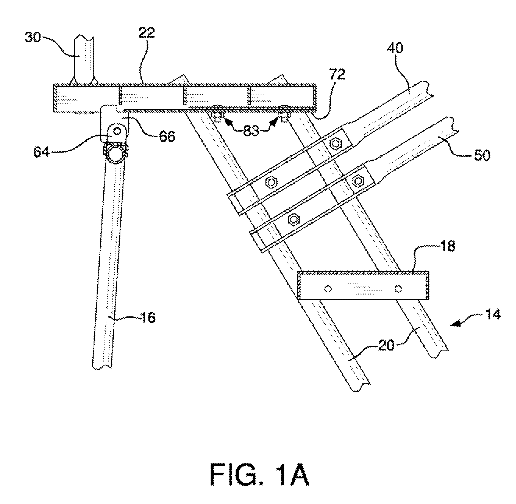 Ladder with removable step and method of storing the ladder in a compact container