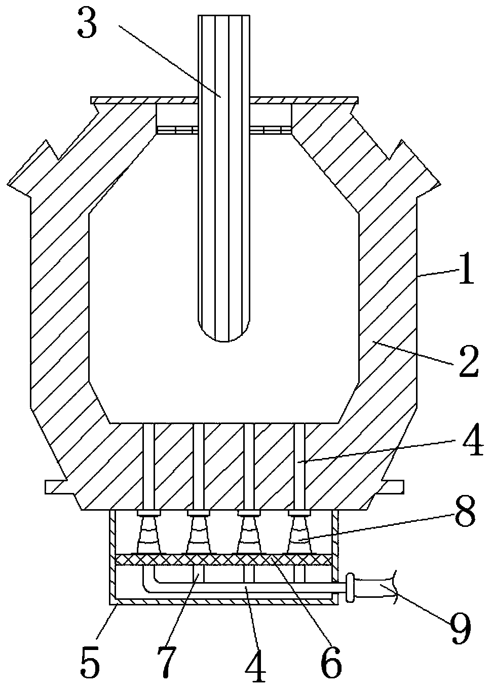 Converter bottom blowing gas supply device and using method thereof