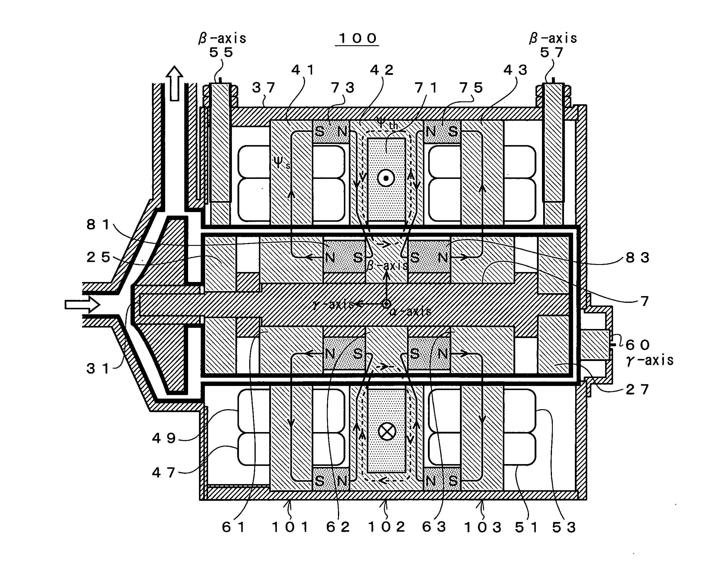 Bearingless motor