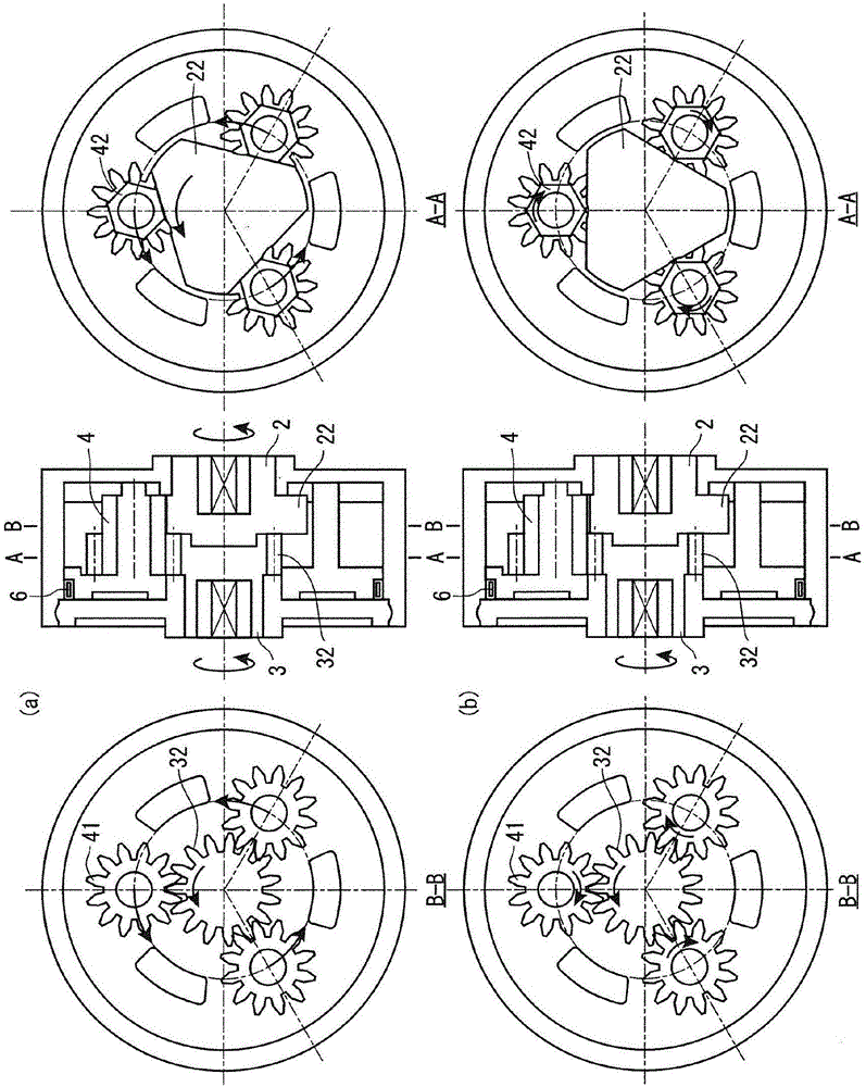 Free bidirectional clutch utilizing gear idle