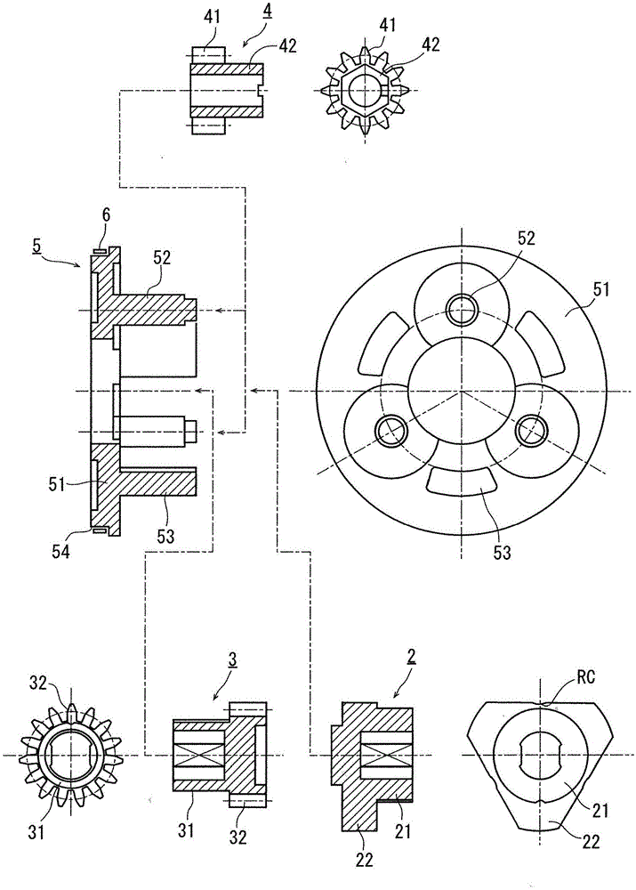 Free bidirectional clutch utilizing gear idle