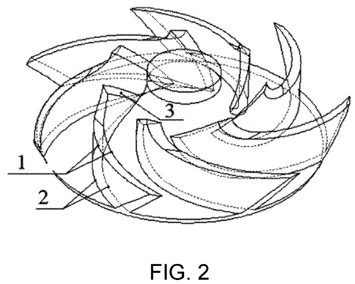 Curved surface processing method for inlet edge of cylindrical blade of centrifugal pump impeller