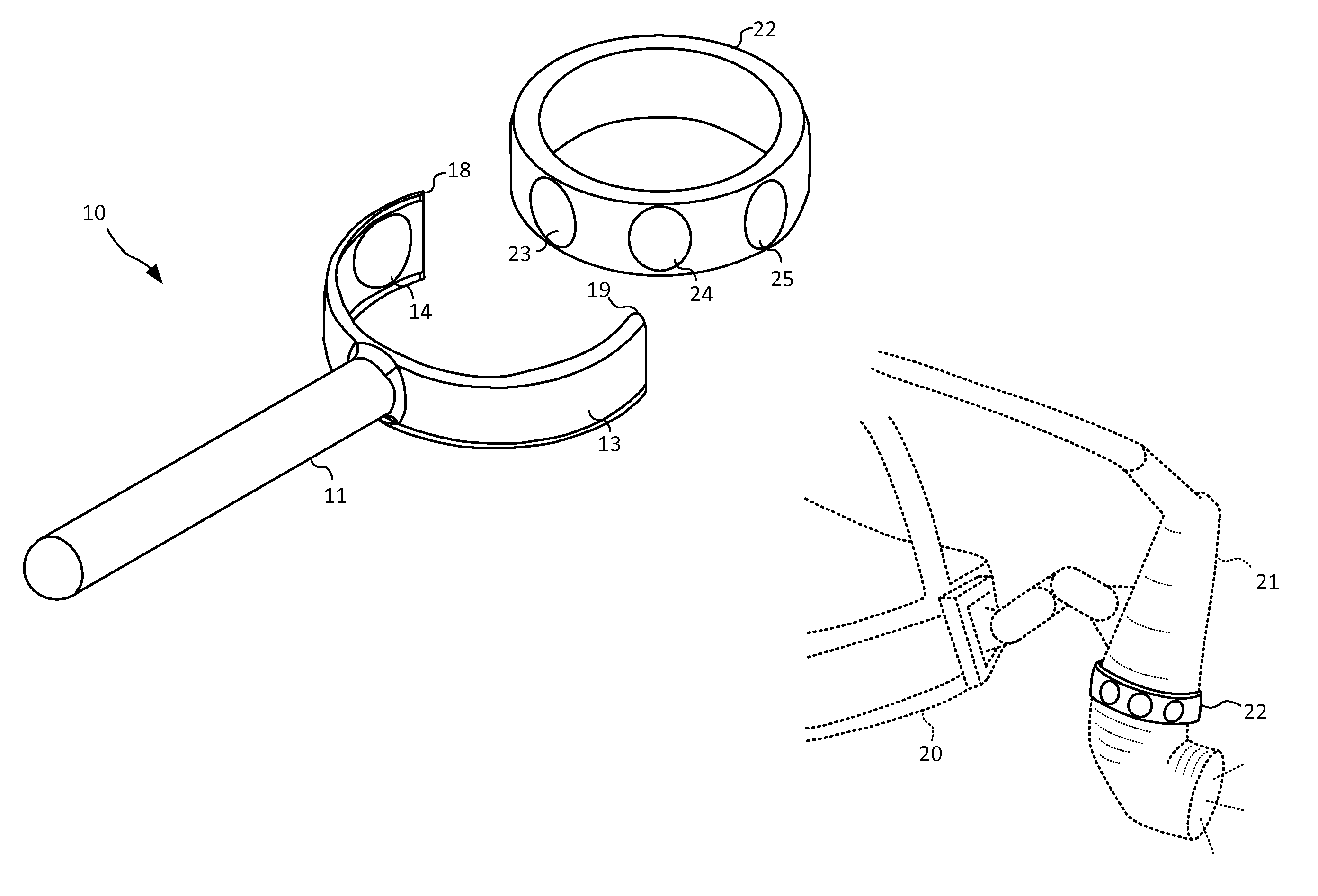 Sterile surgical headlight aperture adjusting device