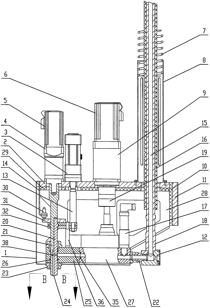 Gelatinizing head with rotary gelatinizing nozzles