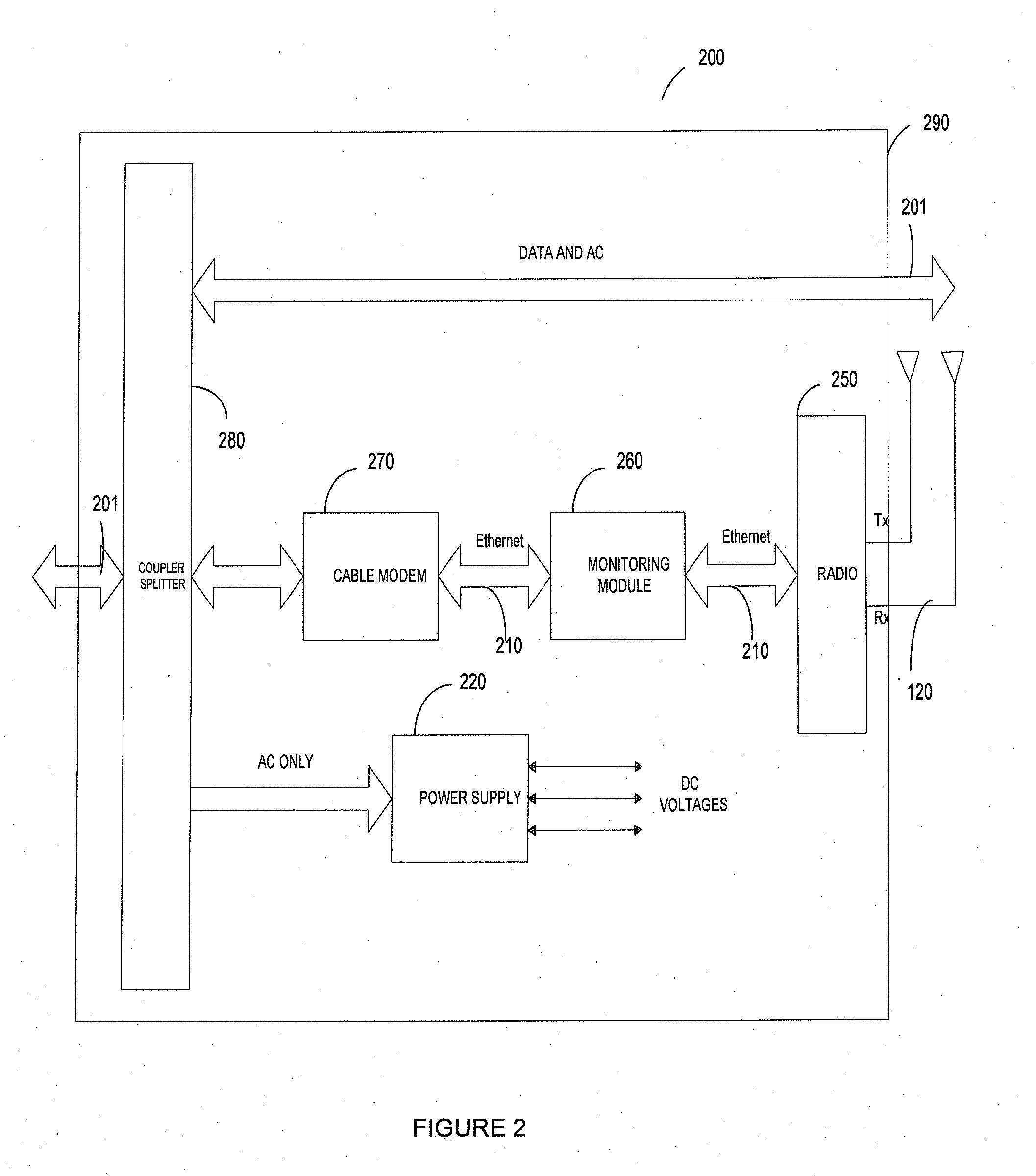 Messenger strand mounted pico-cell radio