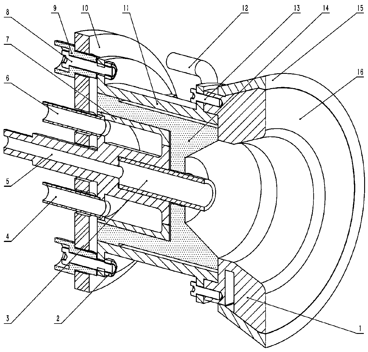 A cathode water cooling structure of a magnetoplasma thruster