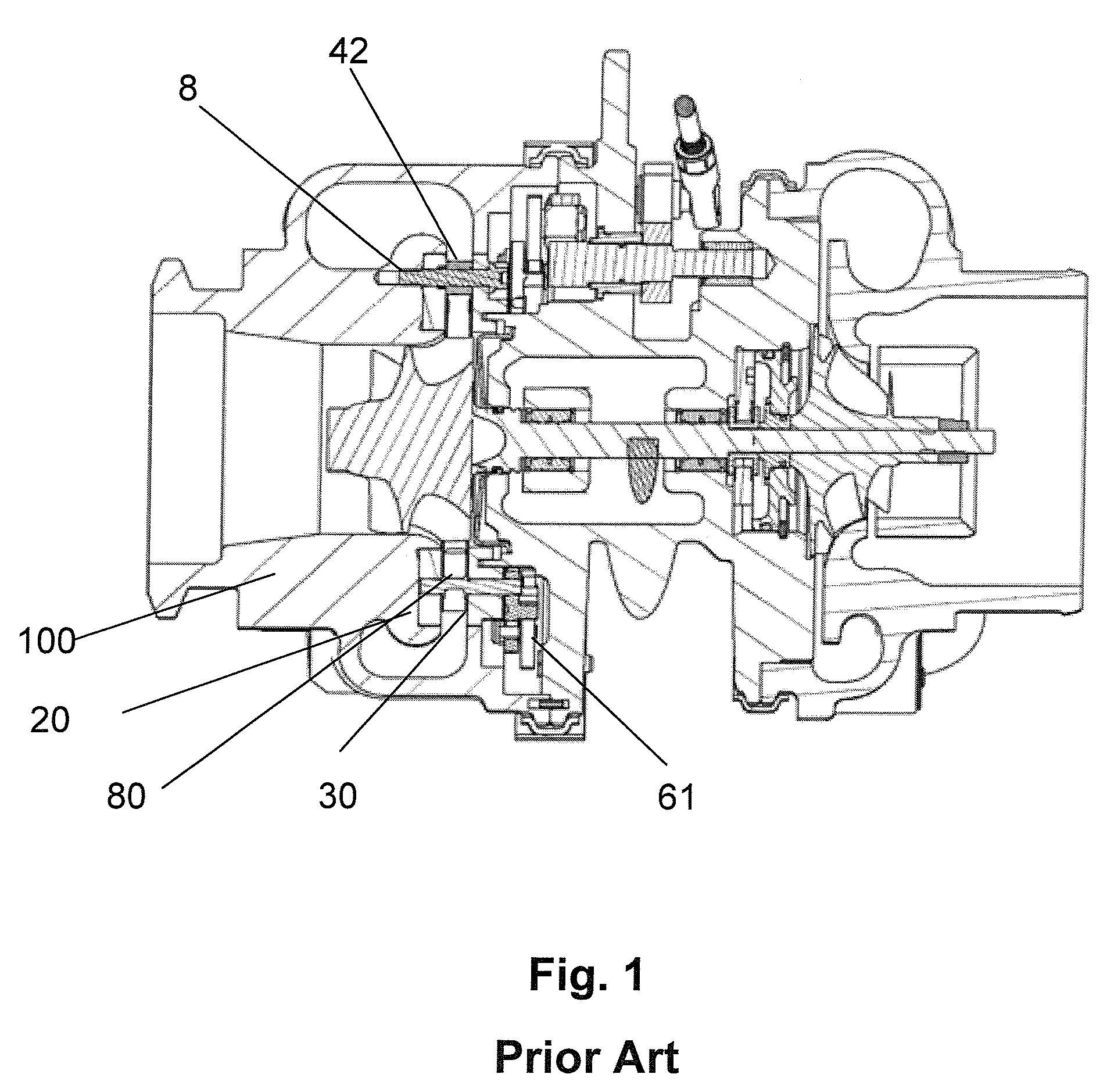 Variable geometry turbocharger, vane ring assembly with retaining member