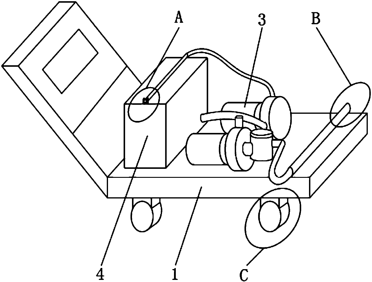 Movable type sewage absorbing machine with sterilizing function for livestock production