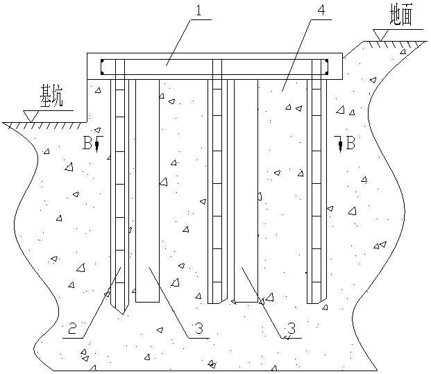 Multi-row mini-pile enclosing structure for blocking soil and construction process