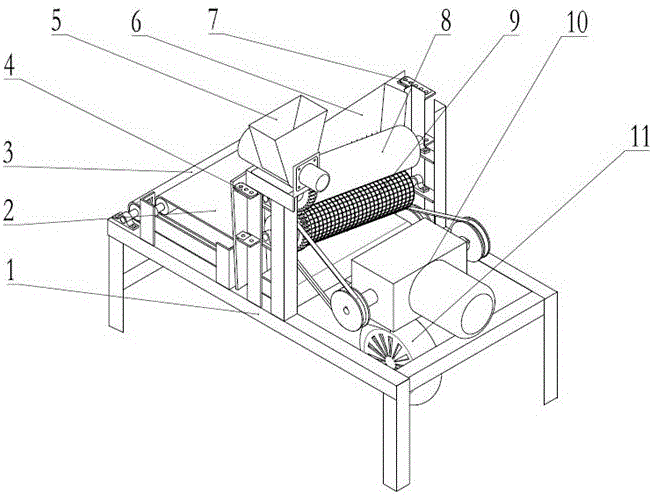 Self-adaptation grading unshelling integrated device for nuts