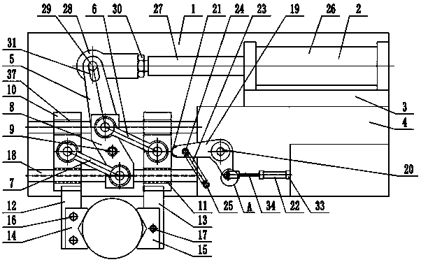 Parallel translation type connecting rod lever type clamping device