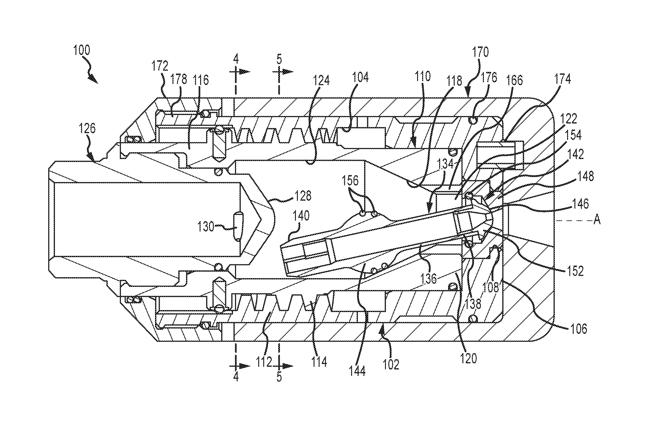 Internally adjustable spray angle rotary nozzle