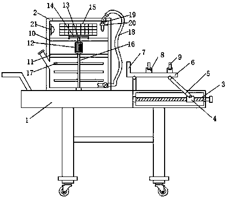 Fixed type guiding cleaning equipment used for gynecological nursing