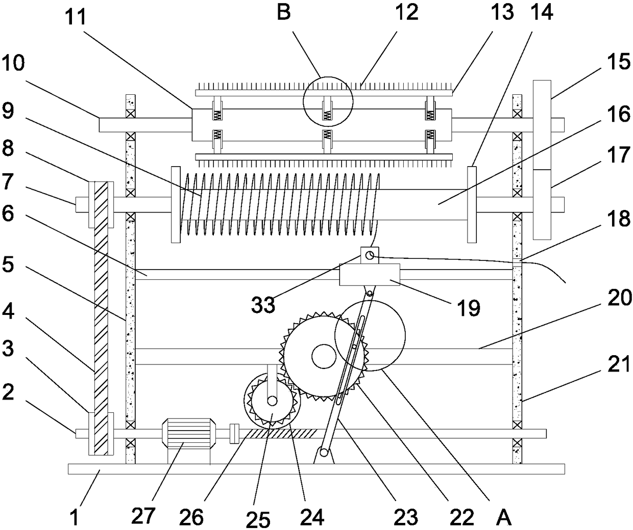 Uniform spinning silk yarn winding device