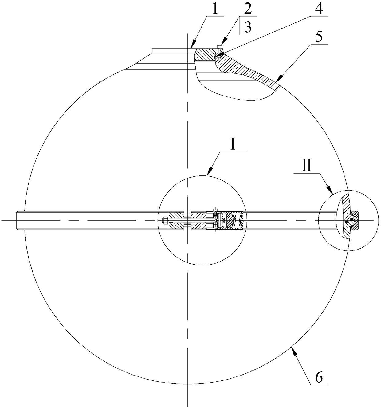 Separate type submersible pressure hull clamp automatic locking device and submersible pressure hull adopting the locking device