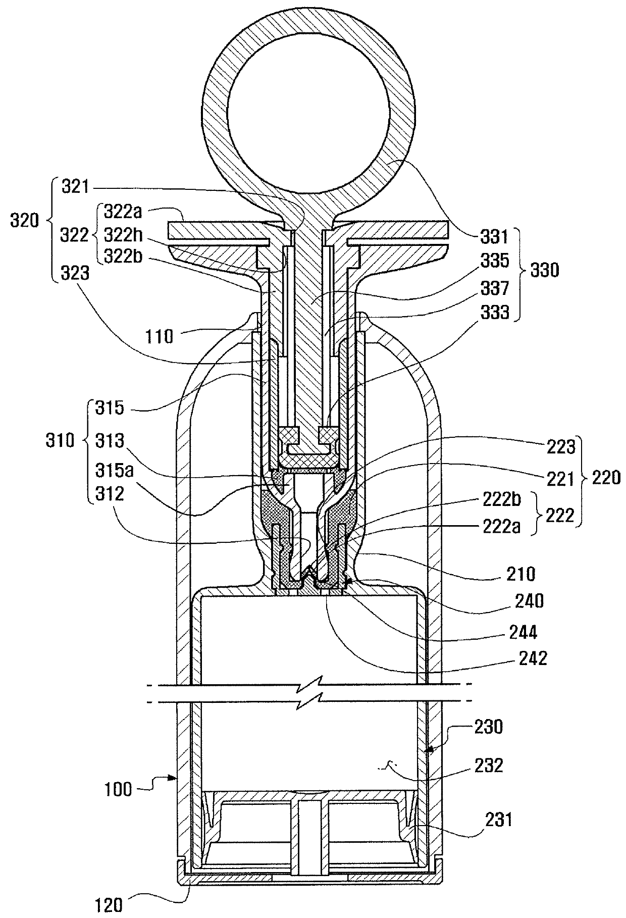 Liquid container having vacuum pumping device