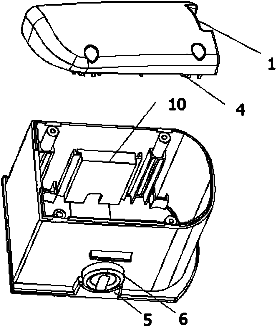 Battery pack terminal structure and dust collector