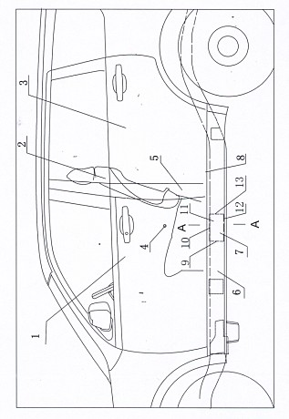 Frame side-impact limiting device for SUVs (sport utility vehicles)