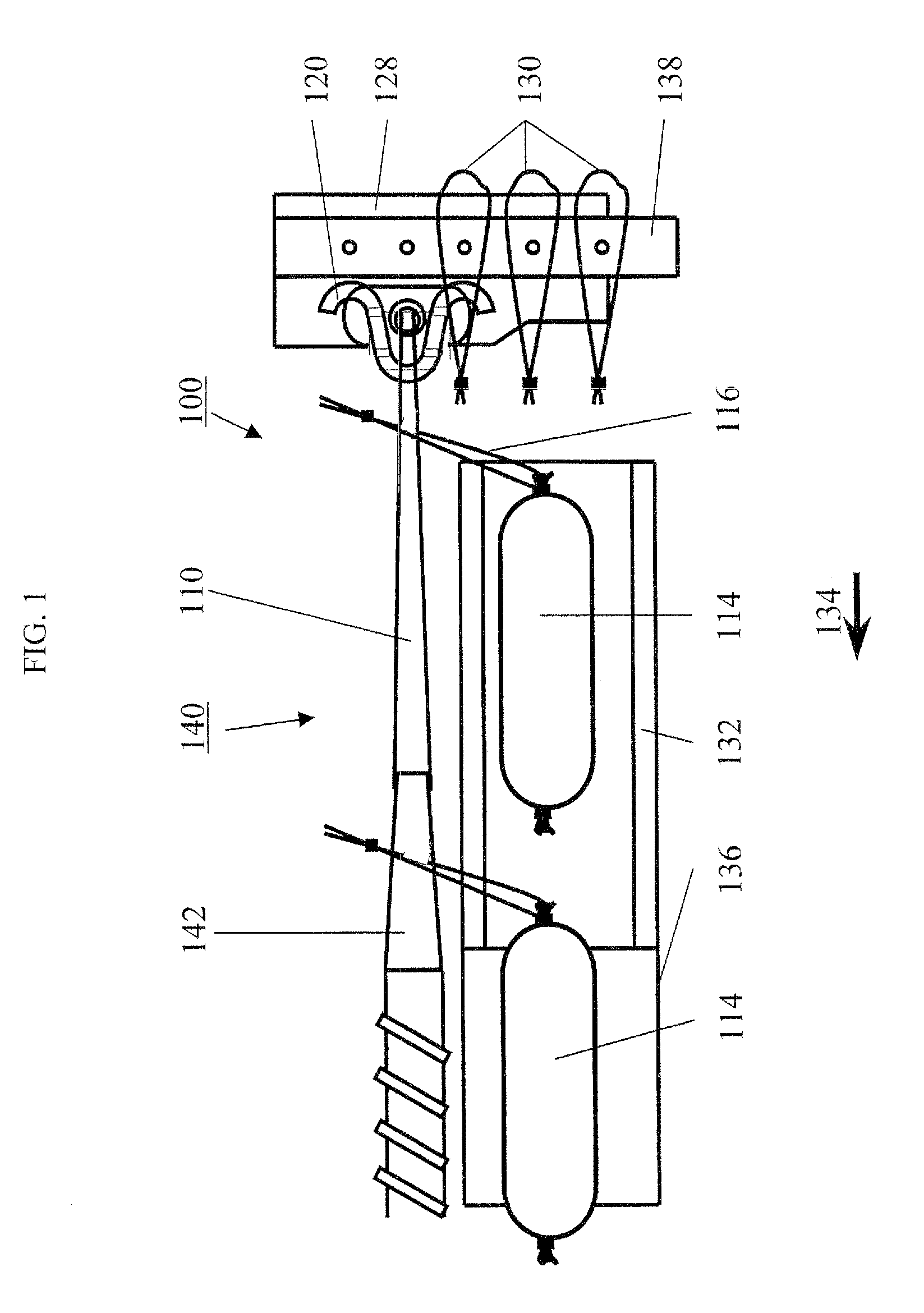 Apparatus for picking up and guiding loops