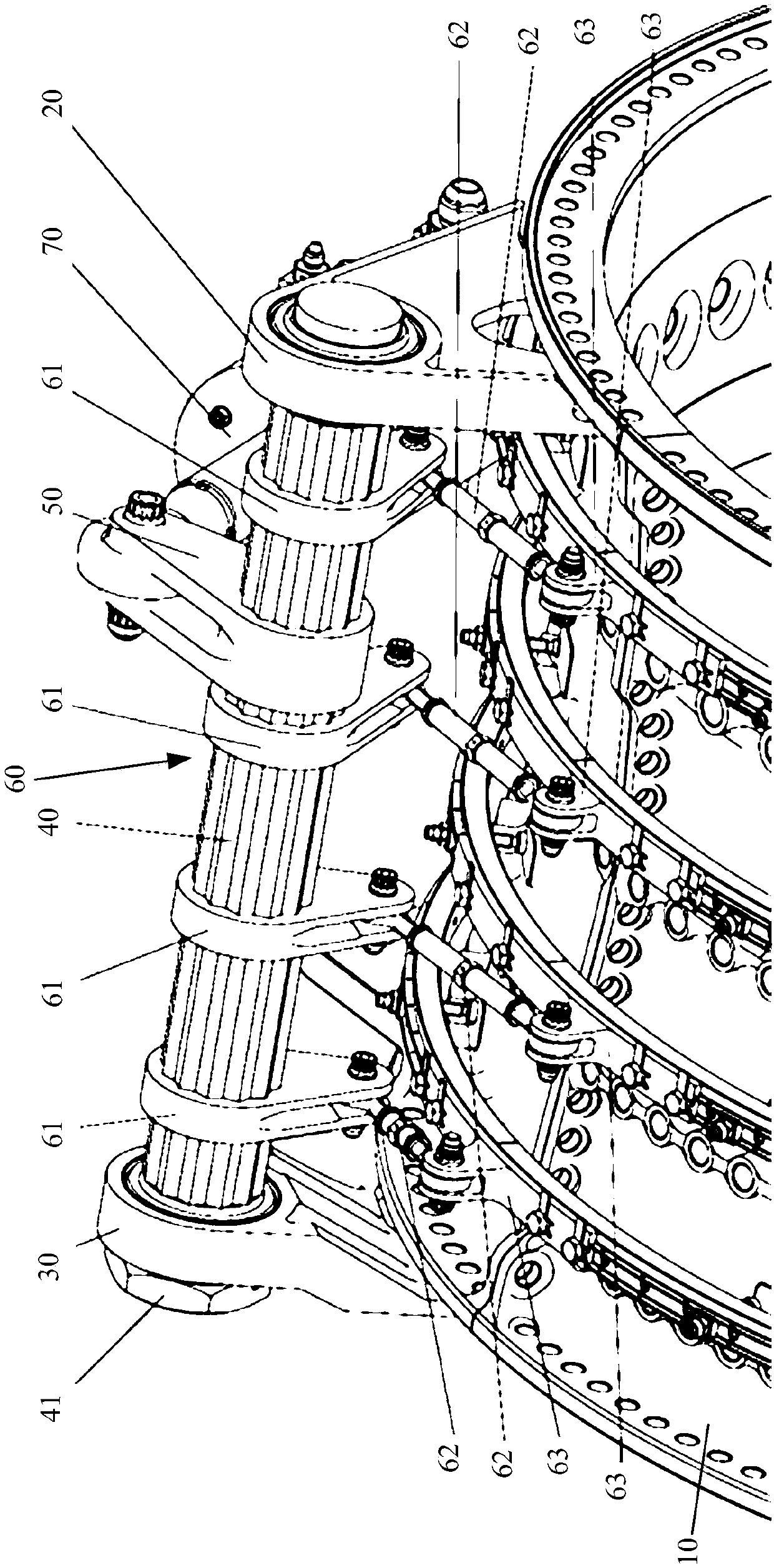 Self-adaptive assembled multistage adjustable blade operating mechanism