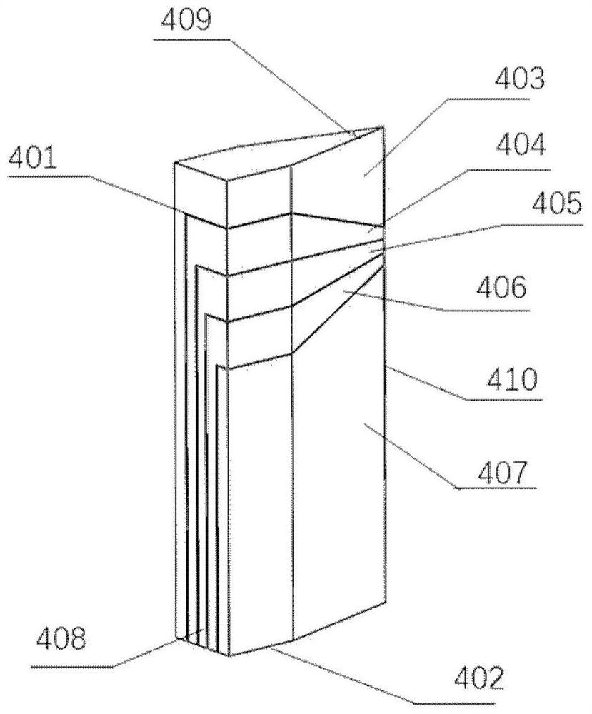 A segmented blade ion trap device