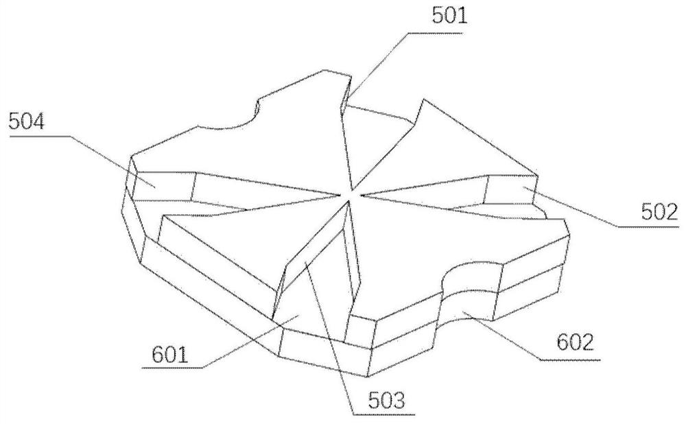 A segmented blade ion trap device