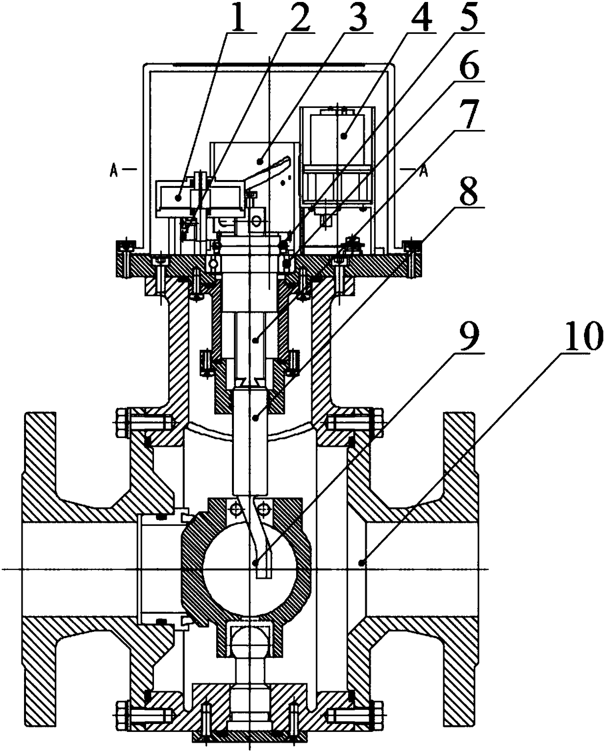 Medium-pressure fuel gas pipe straight-through ball valve