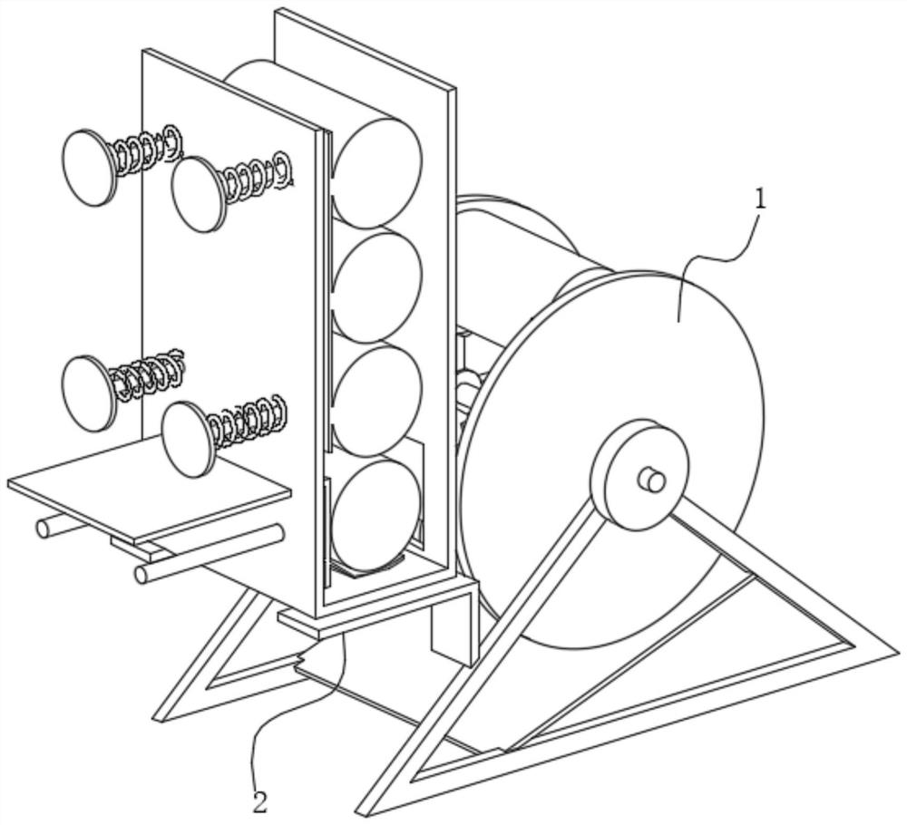 Chemical fiber cone yarn moving and placing mechanism