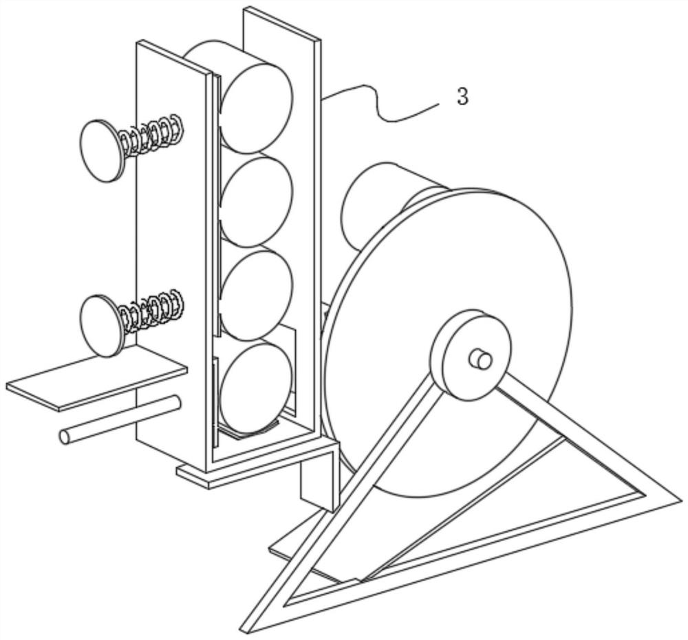 Chemical fiber cone yarn moving and placing mechanism