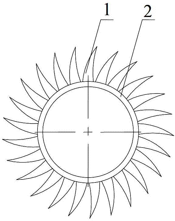 Integral inclined pin-fin tube