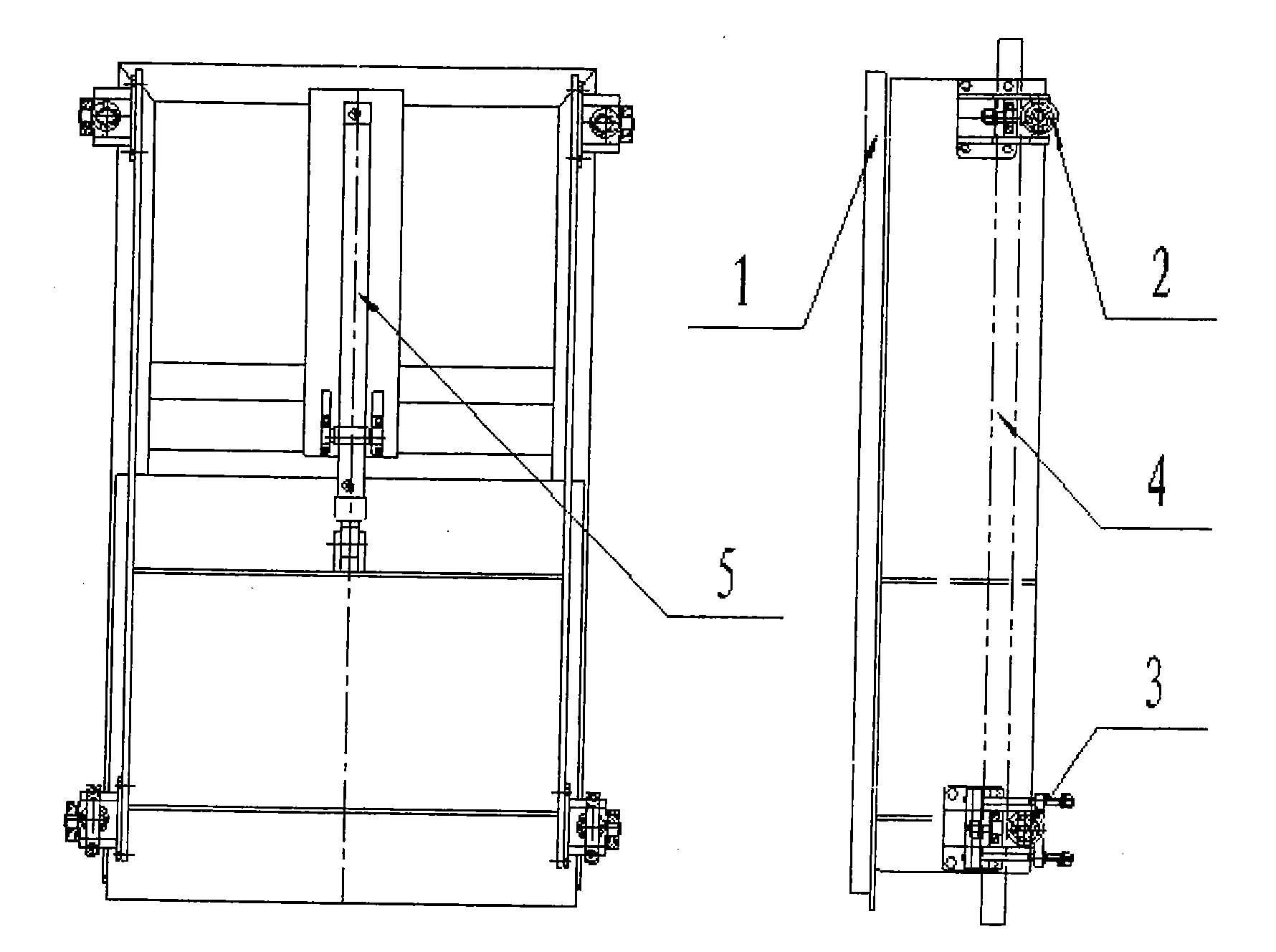 Four-way positioning system of distributing vehicle