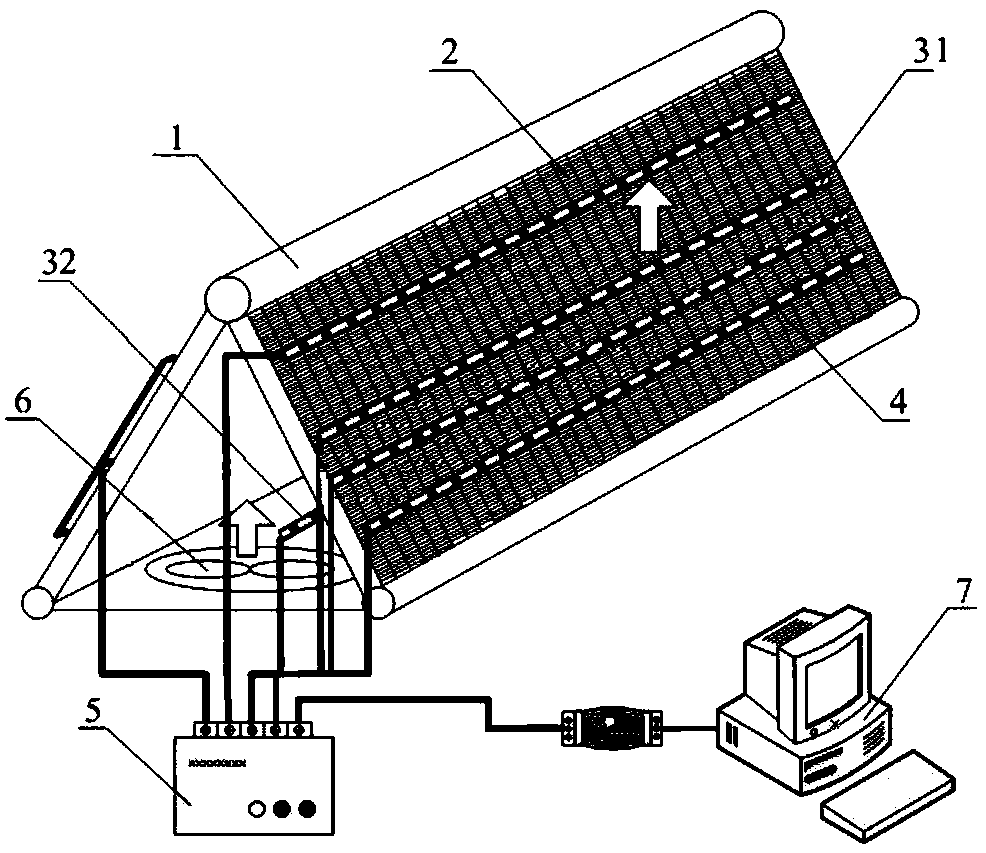 Direct air cooling temperature field on-line monitoring device and method