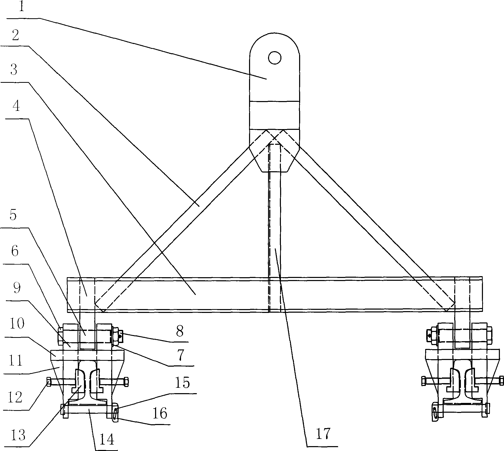 Arranging construction method of subway narrow shield well inclined hoisting rail