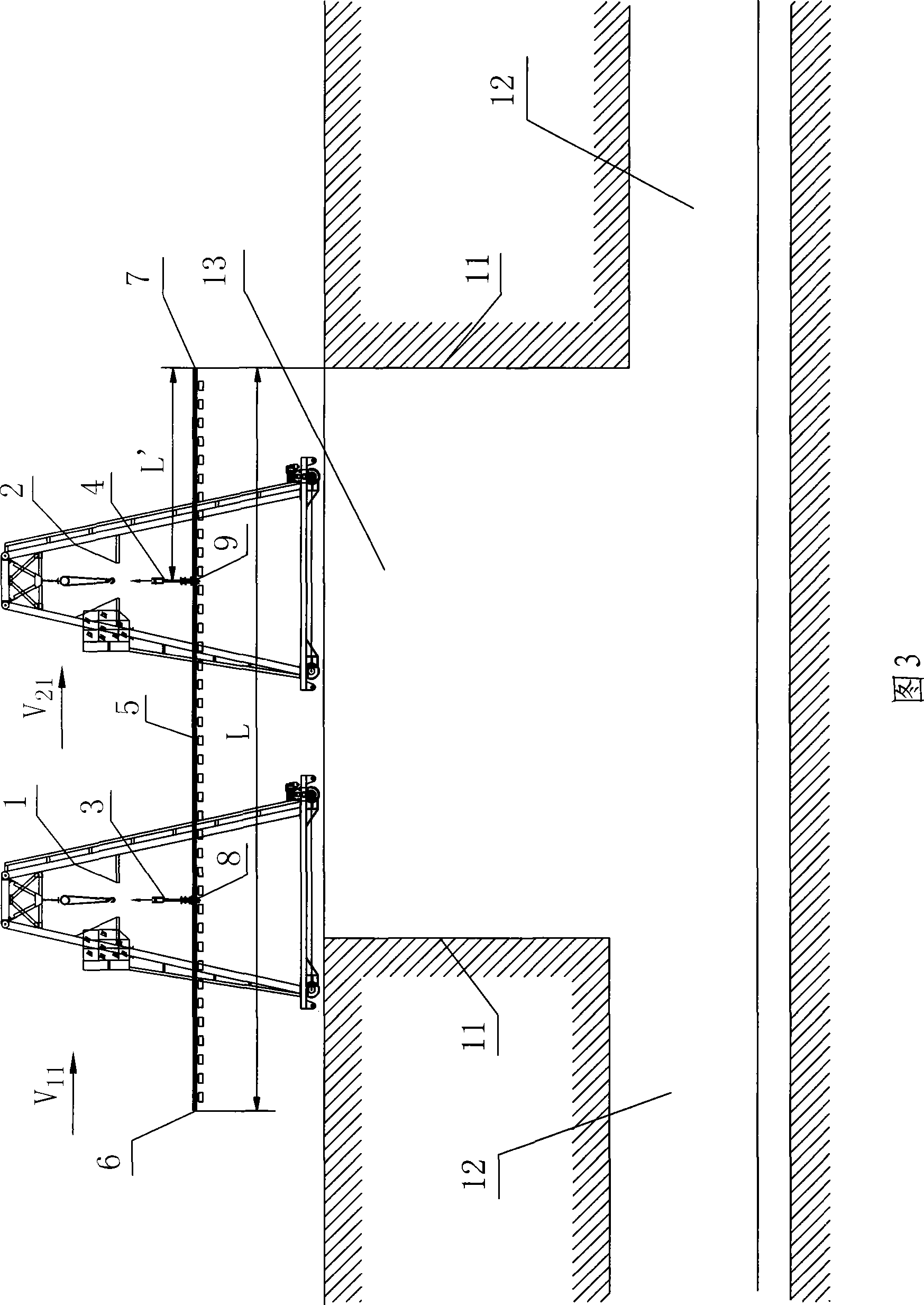 Arranging construction method of subway narrow shield well inclined hoisting rail