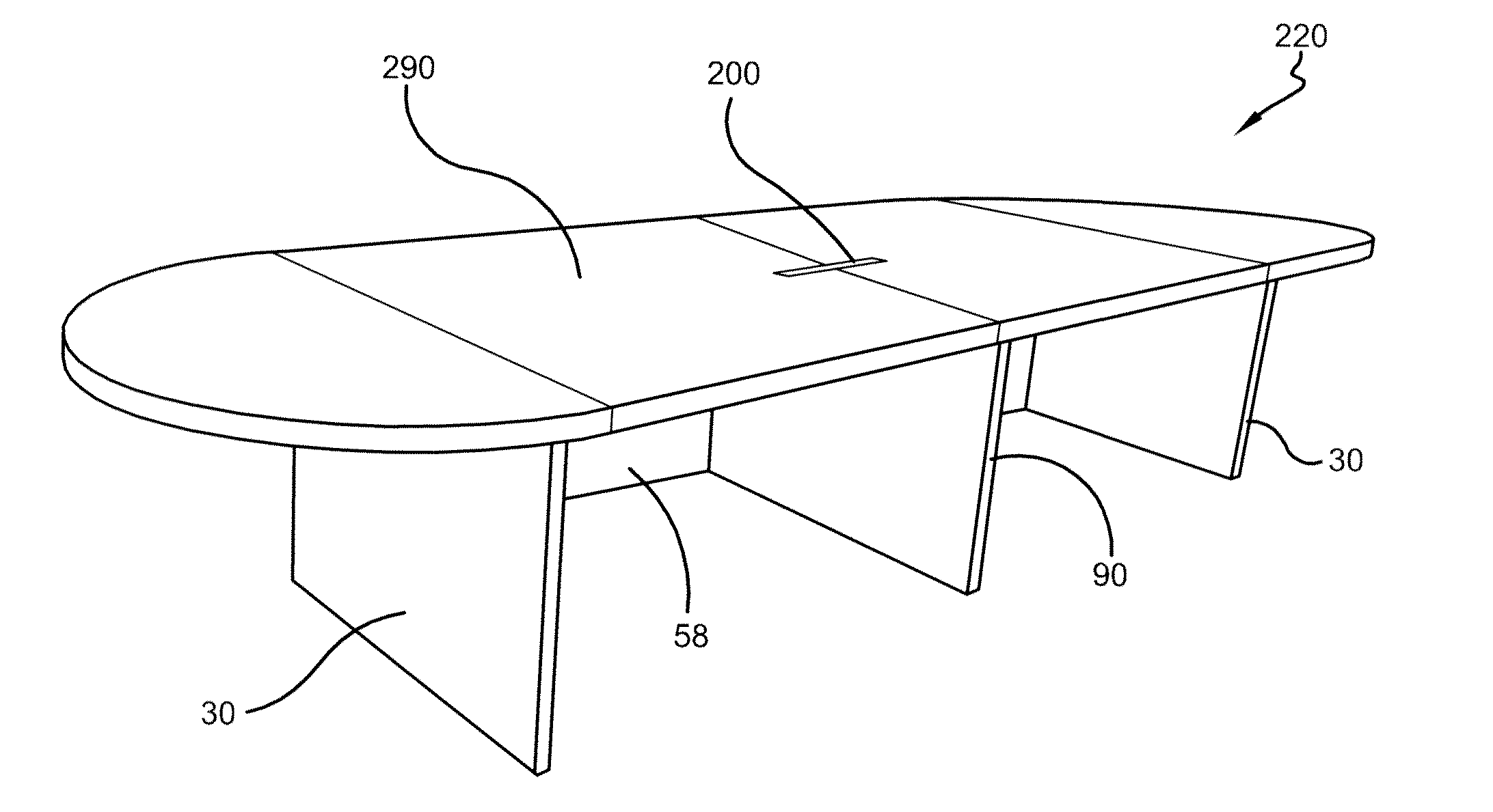 Modular conference table