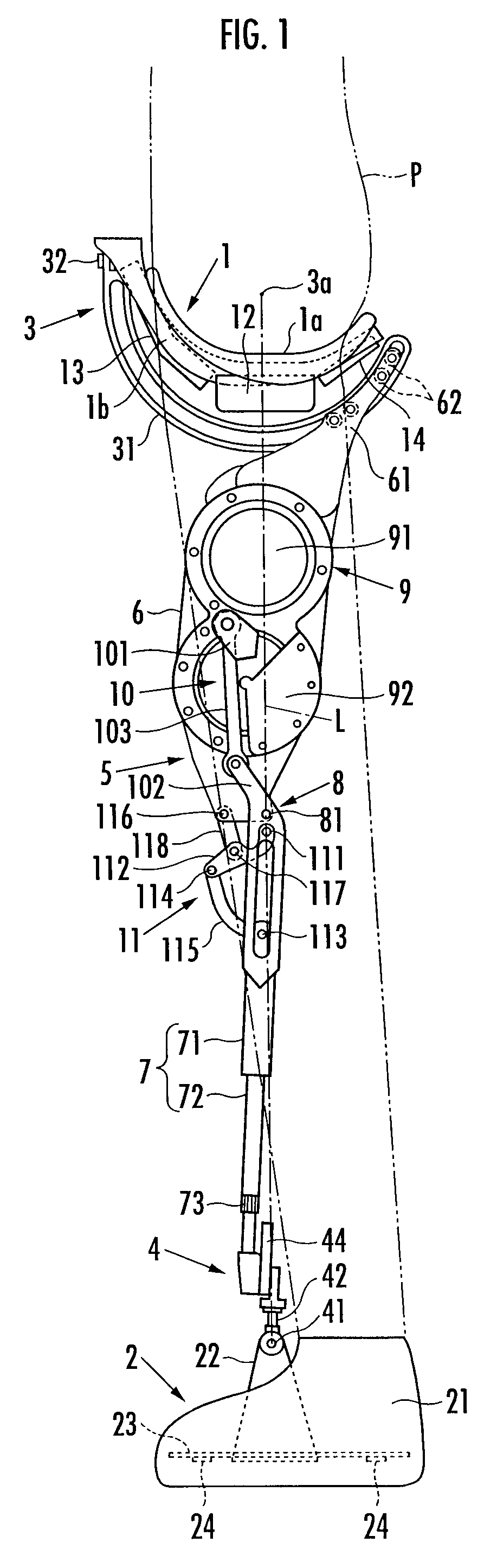 Walking assisting device