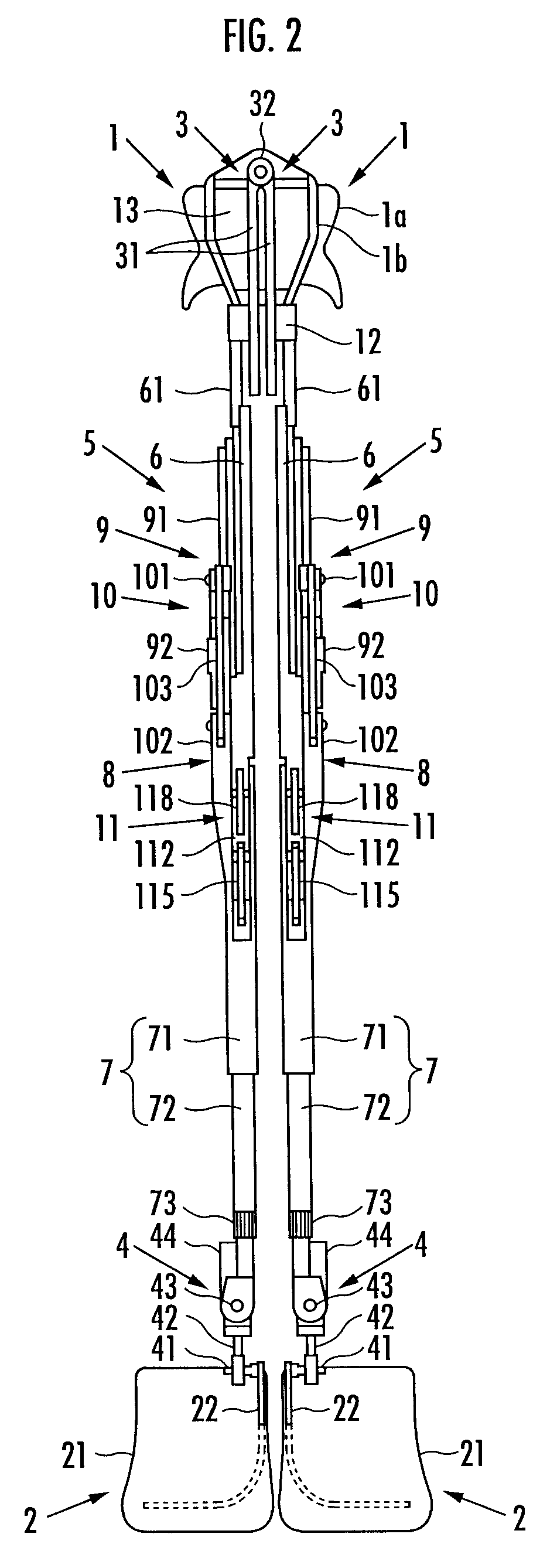 Walking assisting device