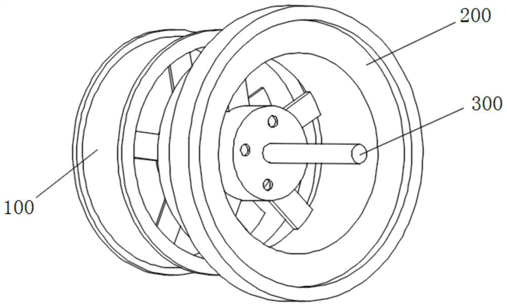 Anti-explosion and anti-damage type safety protection auxiliary wheel based on tire hub