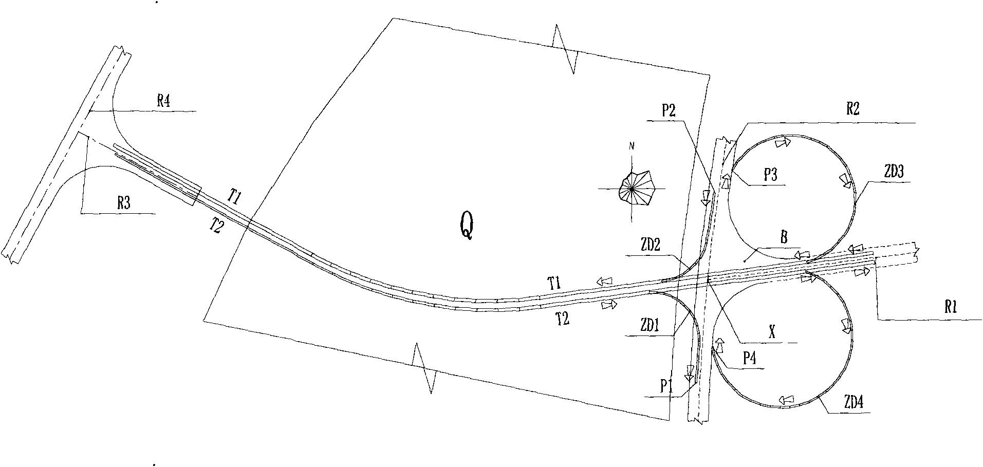 Method for plane alignment arrangement of highway or city tunnel