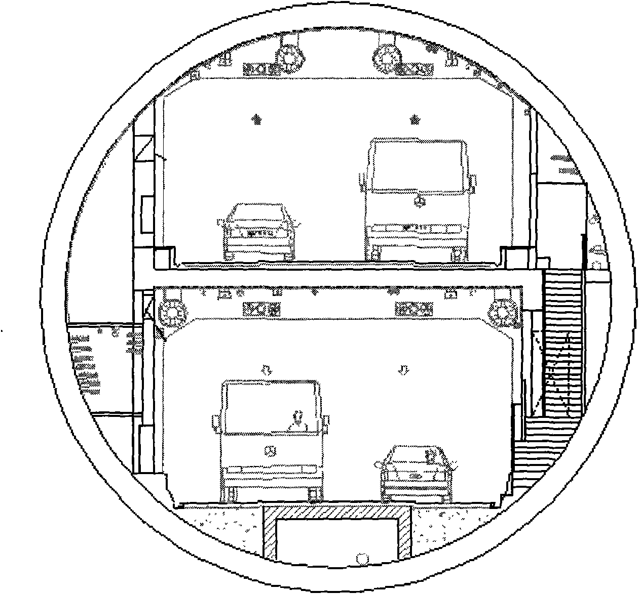 Method for plane alignment arrangement of highway or city tunnel