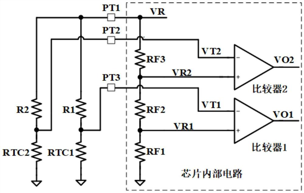 Multi-stage temperature detection circuit and temperature detection method