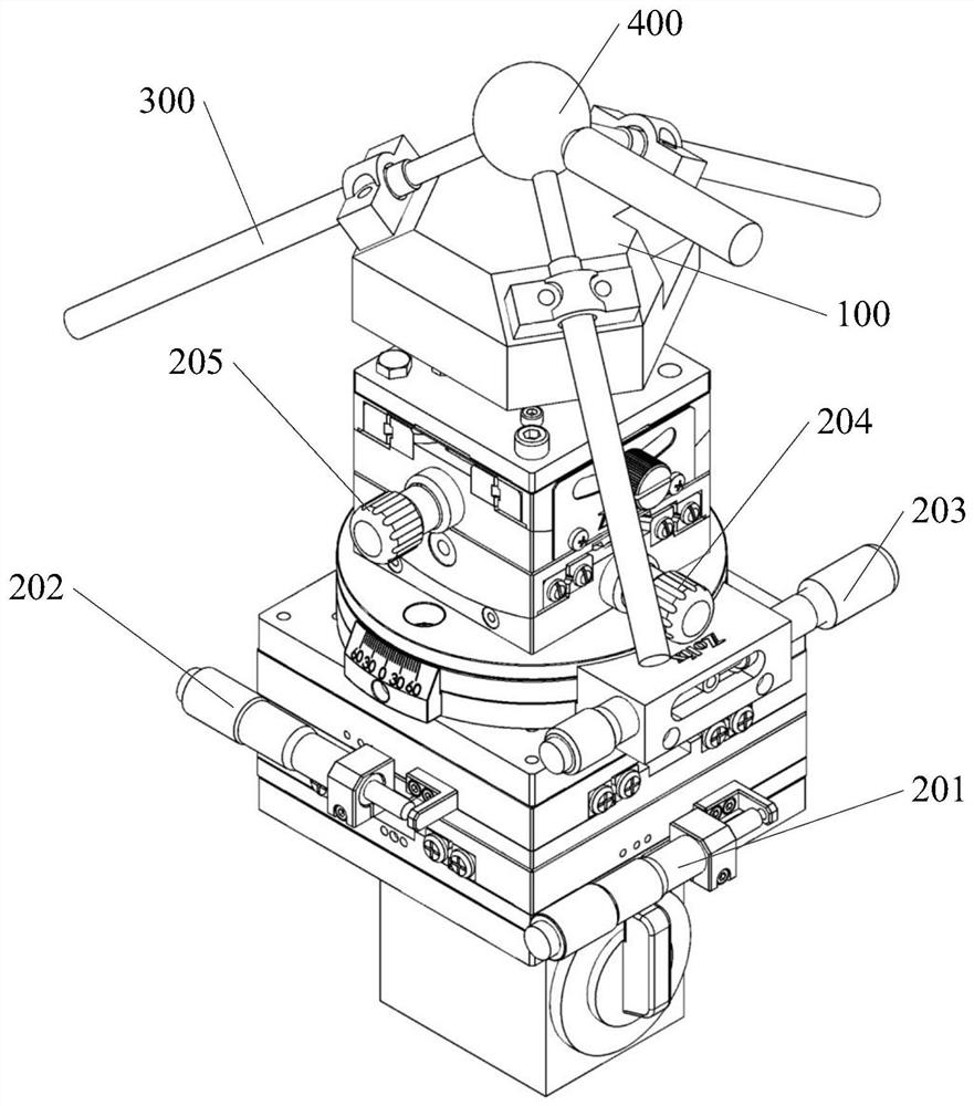 R-test precision ball head detection device and calibration method thereof