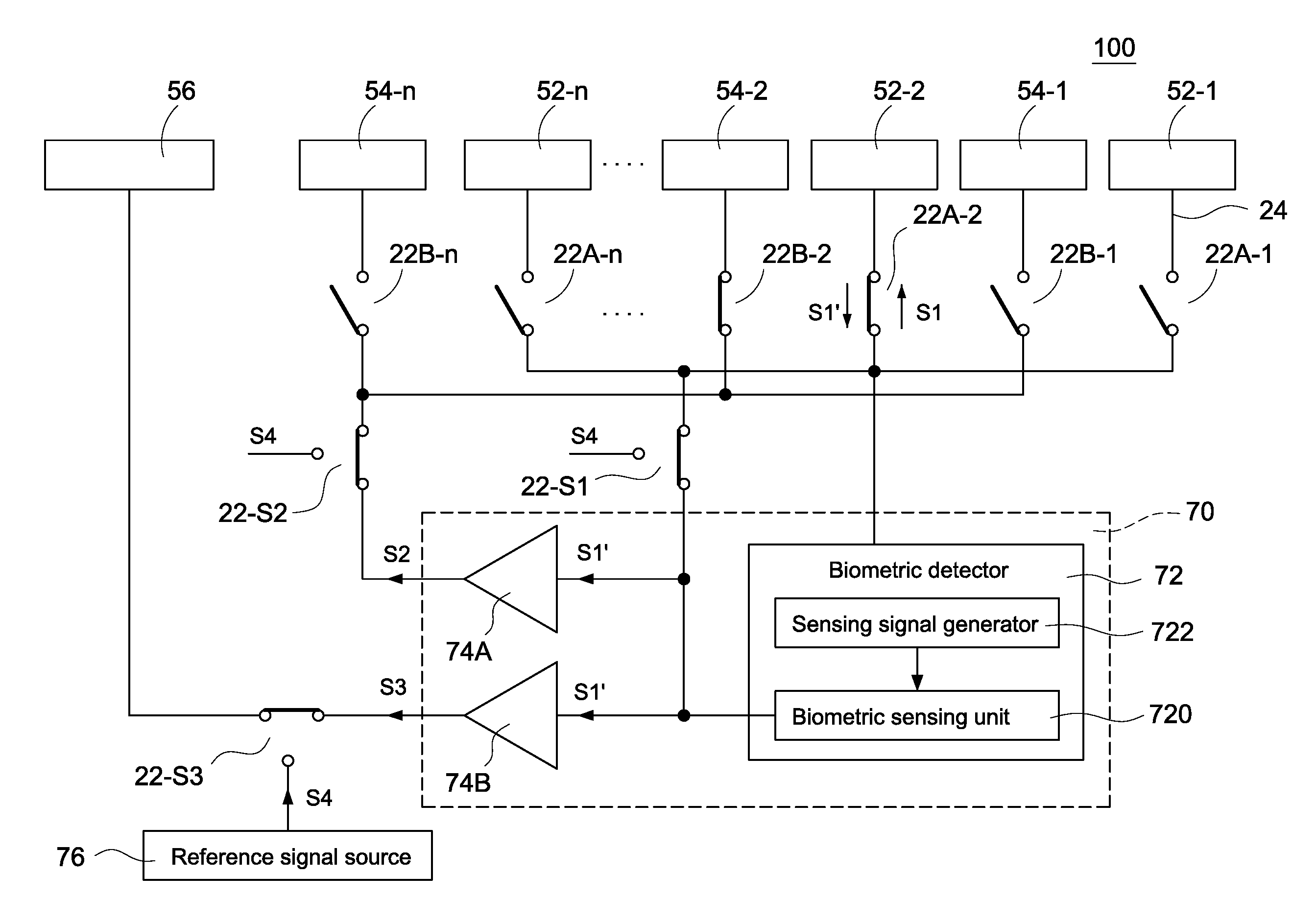 Biometric recognition apparatus with deflection electrode