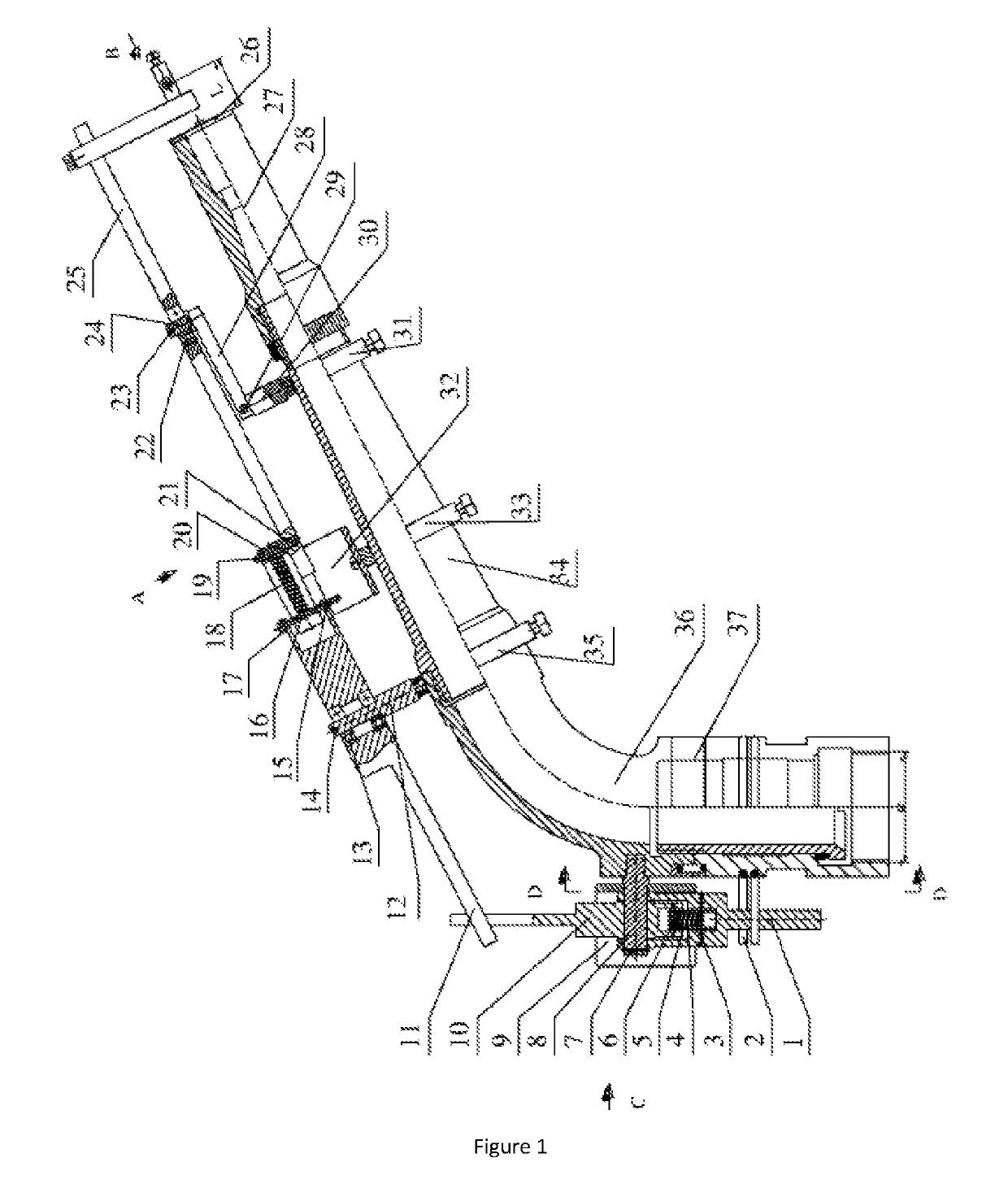 Jet type spray head double-limiting reversing mechanism